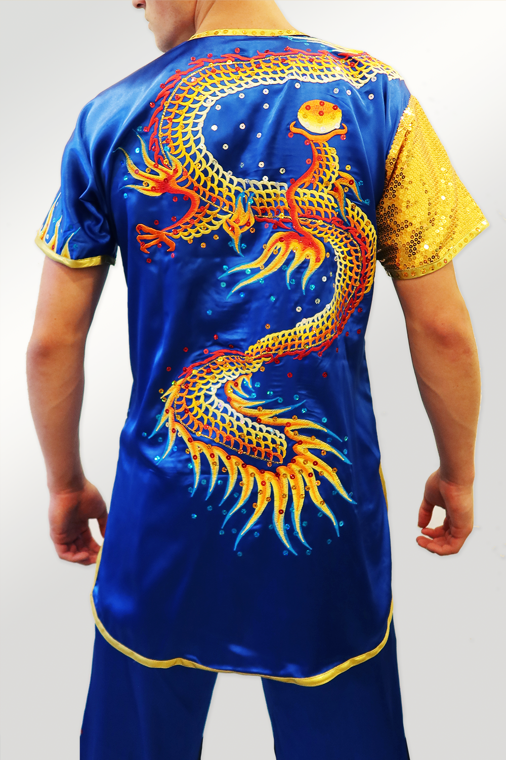 #11 Southern Style Vibrant Blue Dragon Embroidery Silk