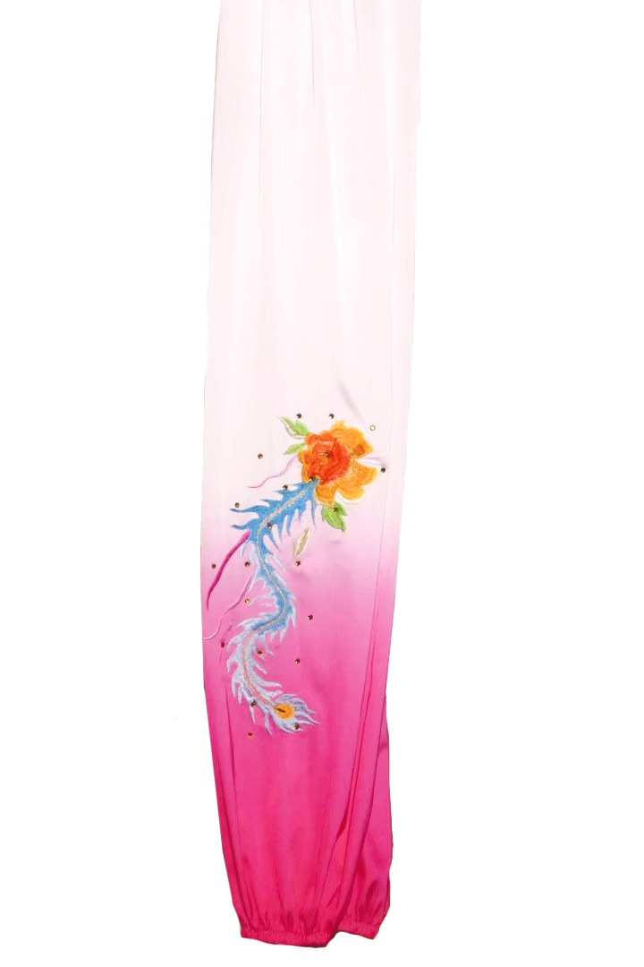 #30 Beautiful Ombre Pink and White Phoenix Tail Silk