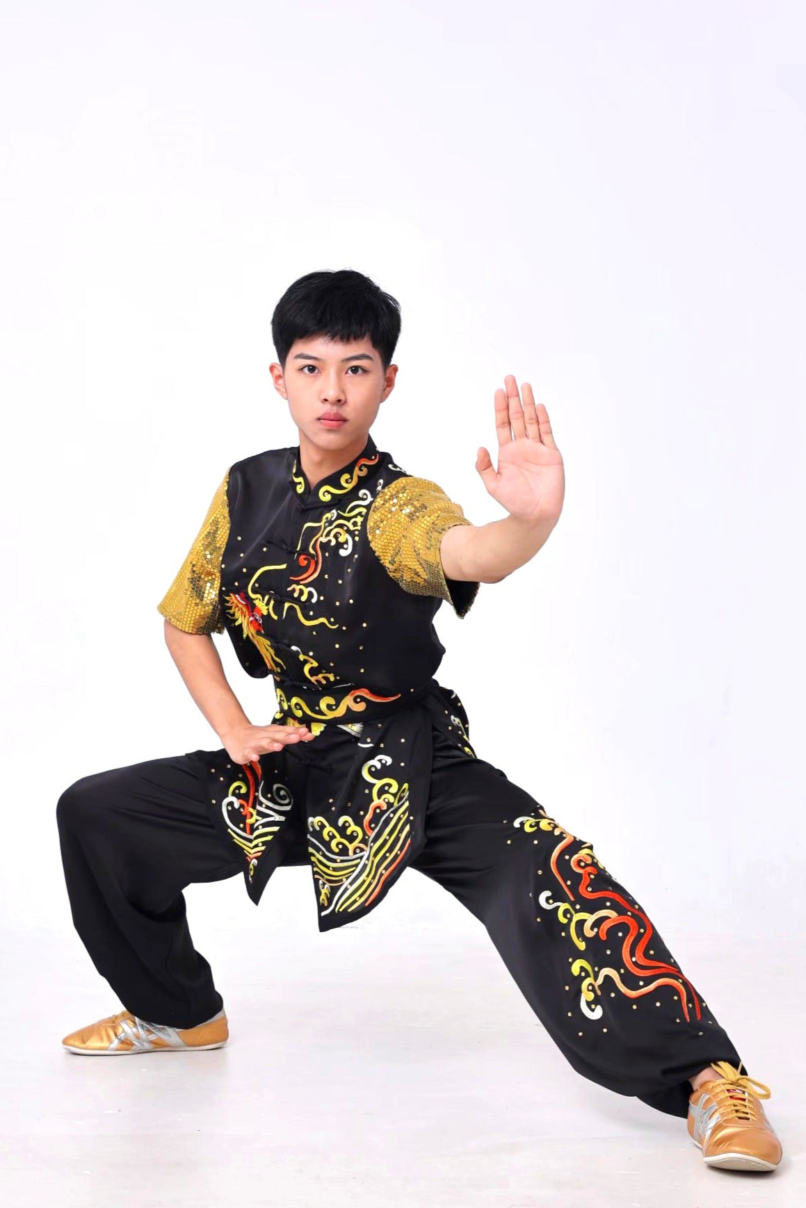 #12 Black Silk with Flying Dragon and Clouds